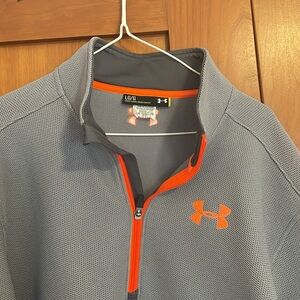 Under Armour Half Zip Gray Orange Sweatshirt. Large. Non smoking home. Like new!